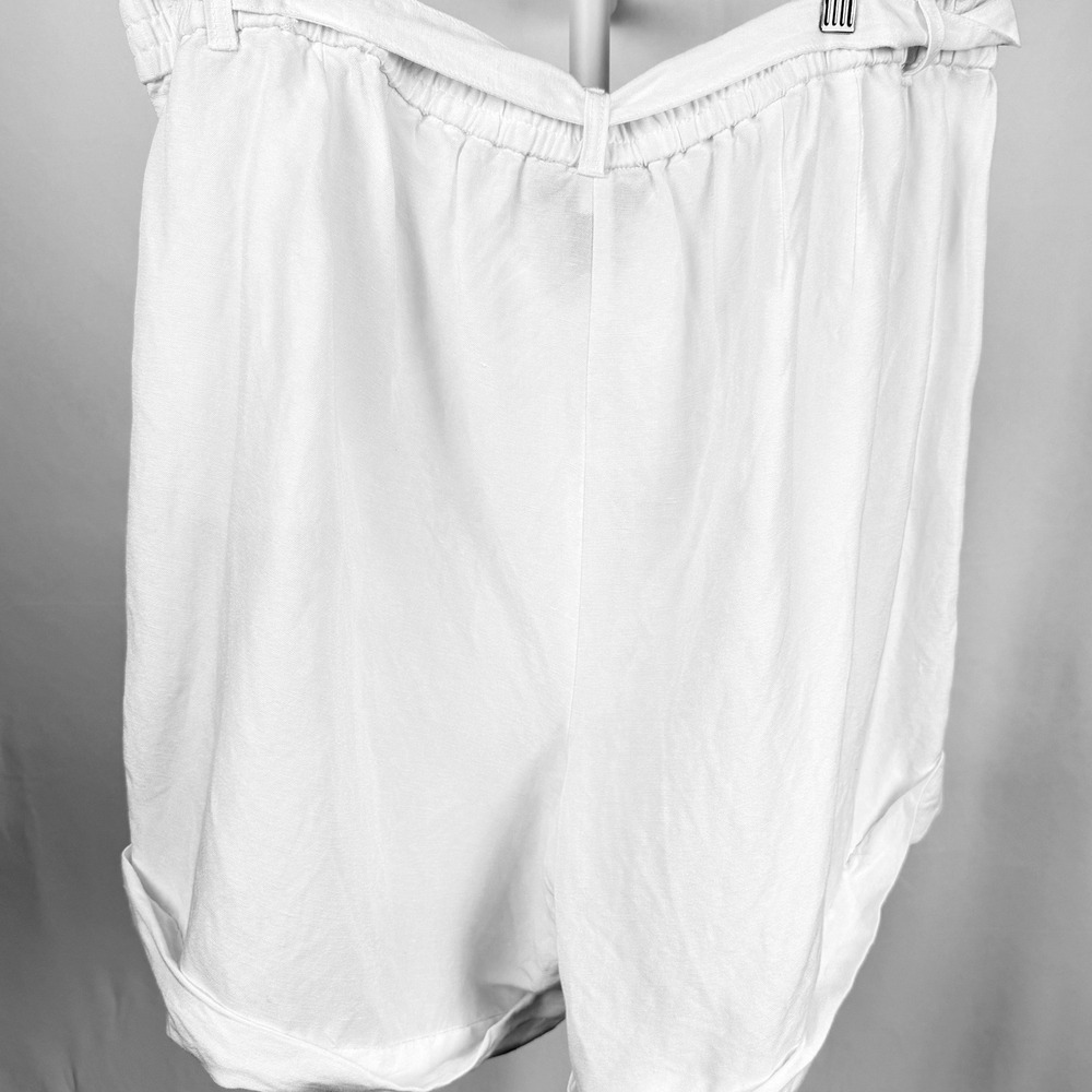 Lane Bryant Linen Blend Pull On Shorts White Tie Waist Plus Size 22 / 24 Womens - Picture 3 of 7